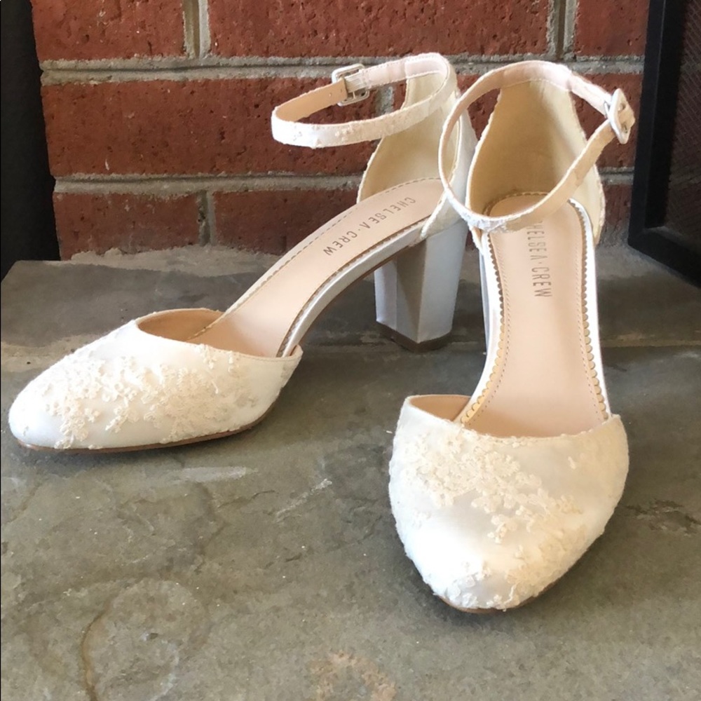 Chelsea Crew Aura Ankle Strap Heel - Ivory, Size 9